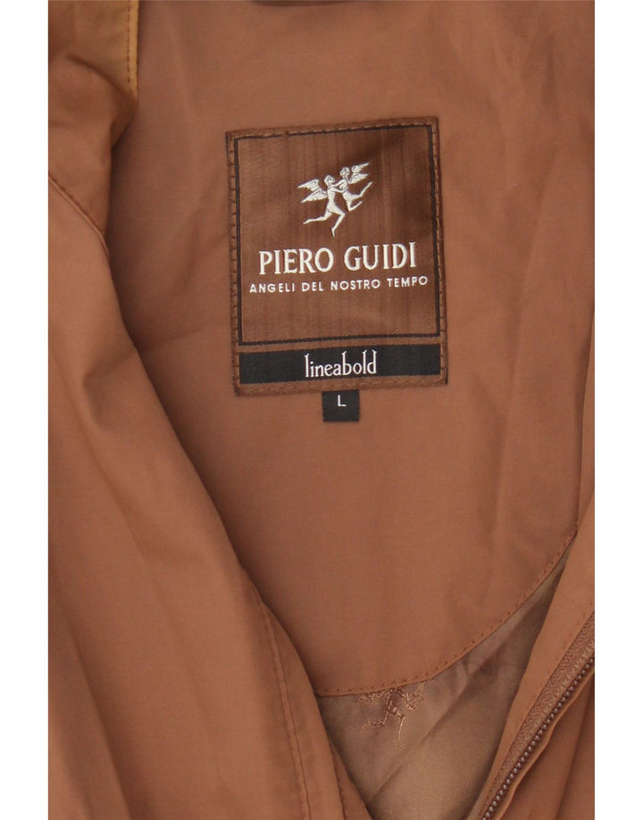 PIERO GUIDI Mens Bomber Jacket UK 40 Large Brown Nylon