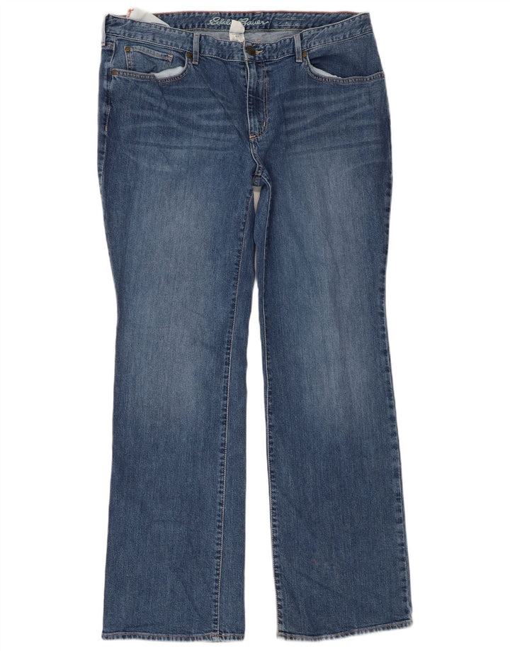 EDDIE BAUER Damen Curvy Bootcut Jeans US 16 2XL W36 L32 Blaue Baumwolle