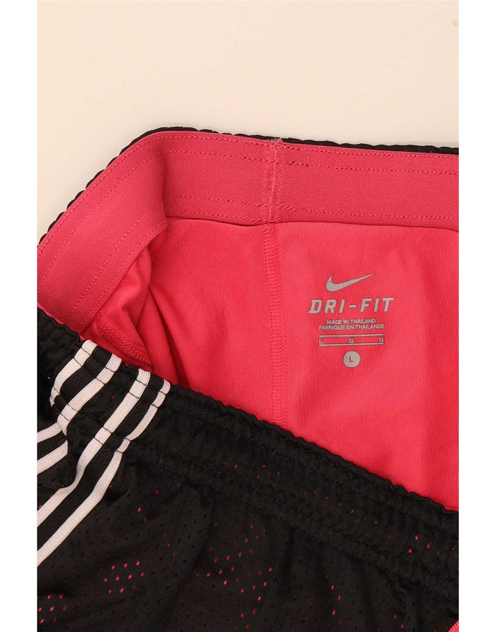 Nike Damen Dri Fit Sport Shorts UK 14 Large Schwarz Polyester