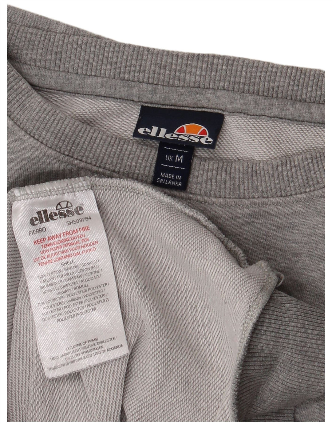ELLESSE Herren-Sweatshirt-Pullover aus mittelgrauer Baumwolle