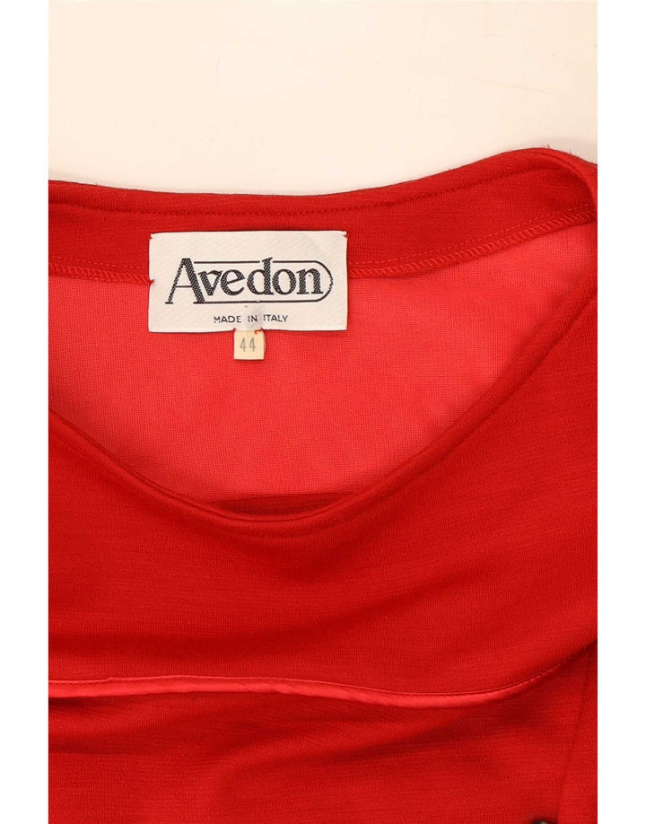 Avedon Damen Langarm-Etuikleid IT 44 Mittelrote Wolle