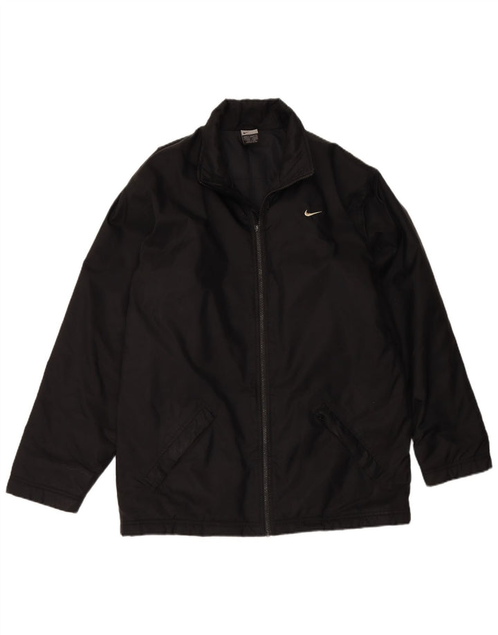 NIKE Herren Graphic Wattierte Jacke UK 39/41 Mittelschwarzes Nylon