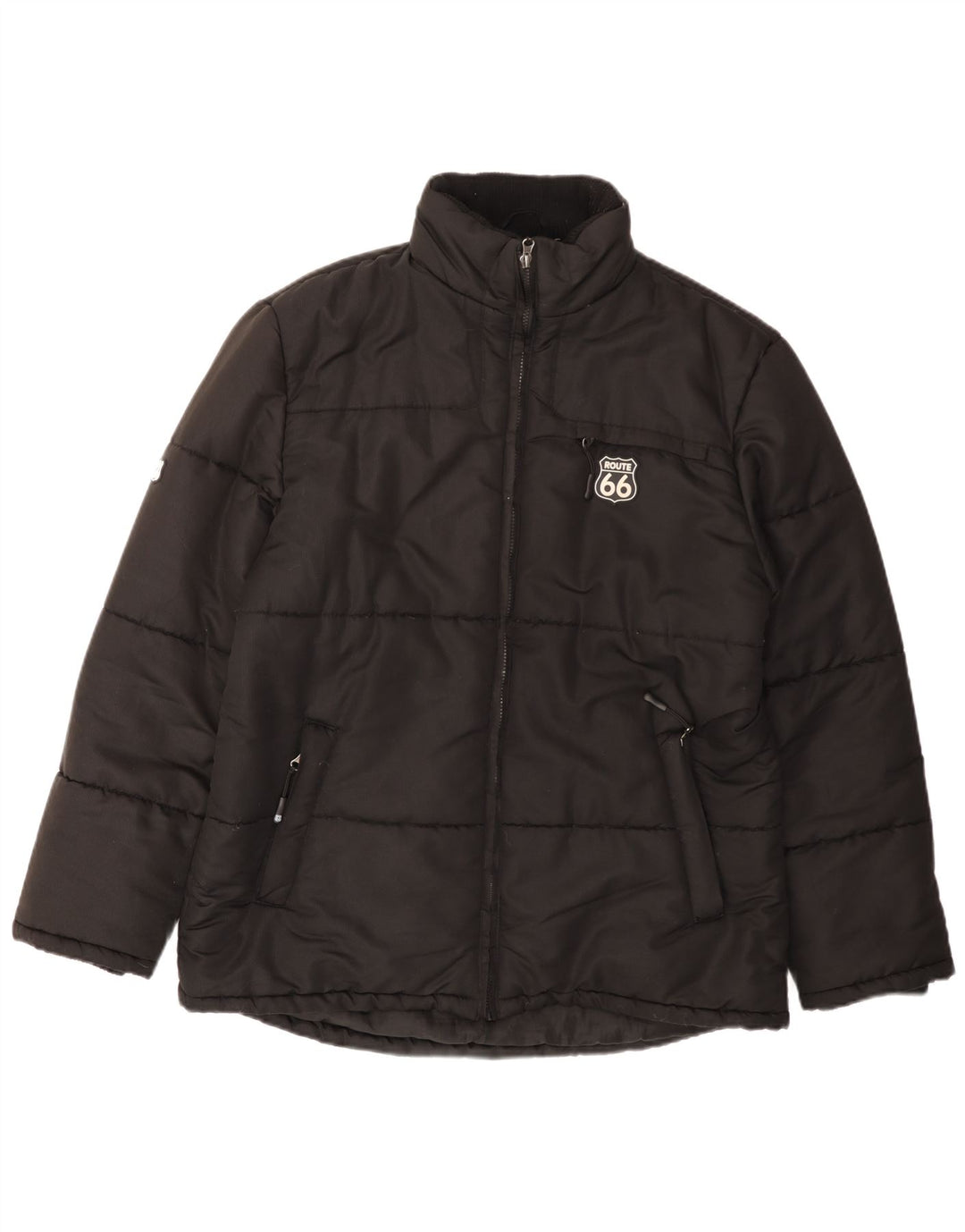 ROUTE 66 Wattierte Herrenjacke UK 40 Large Schwarz Polyester