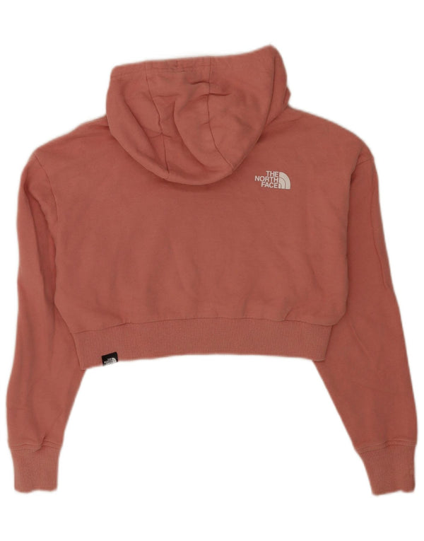 The North Face Womens Loose Fit Crop Hoodie Pullover UK 6 XS Rosa Baumwolle