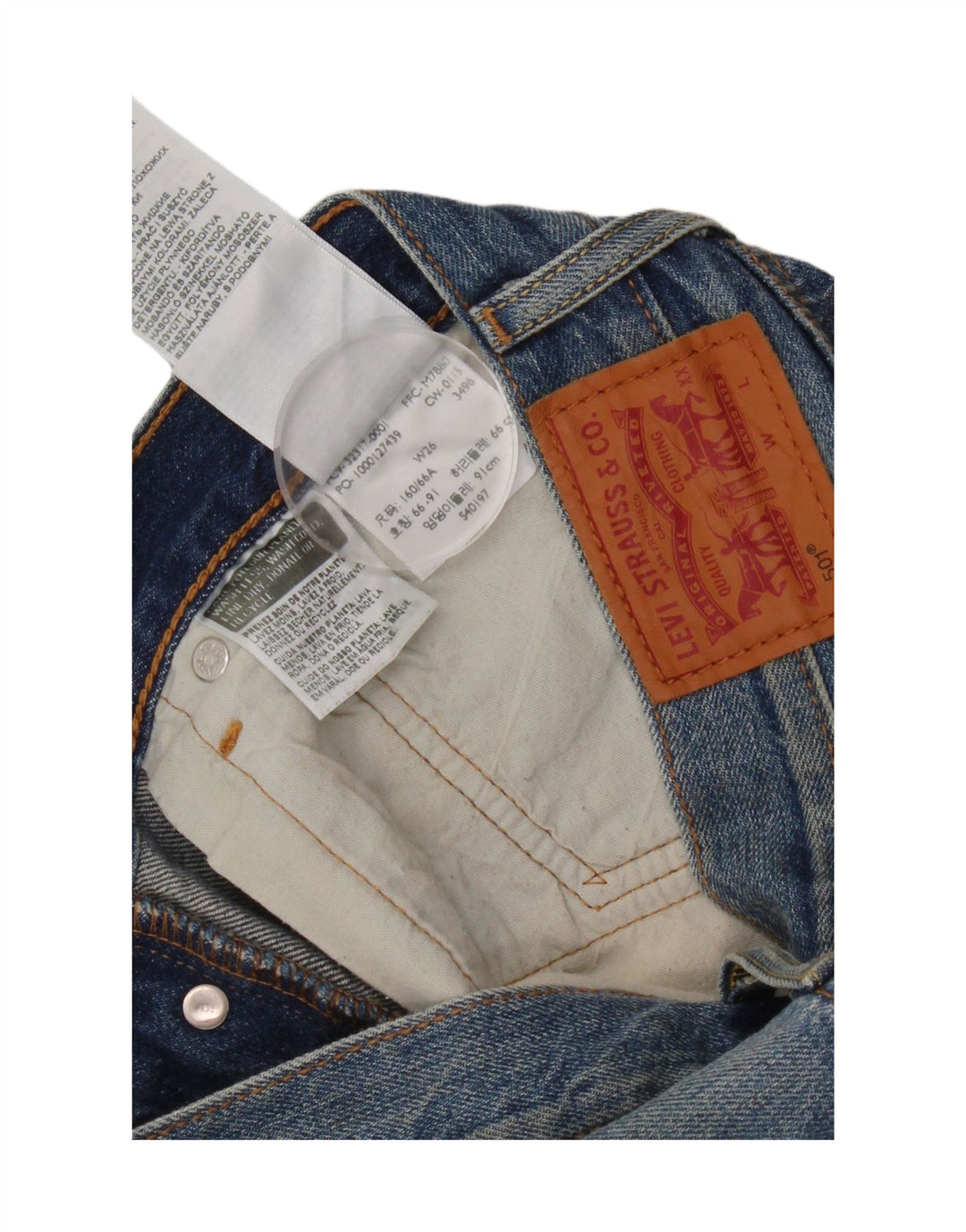 Levi's Damen 501 Distressed Denim Shorts W26 Small Blaue Baumwolle