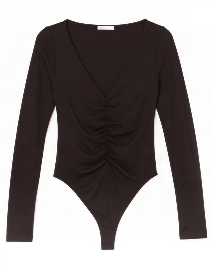 Zara Damen-Body UK 12 Medium Schwarz Polyamid