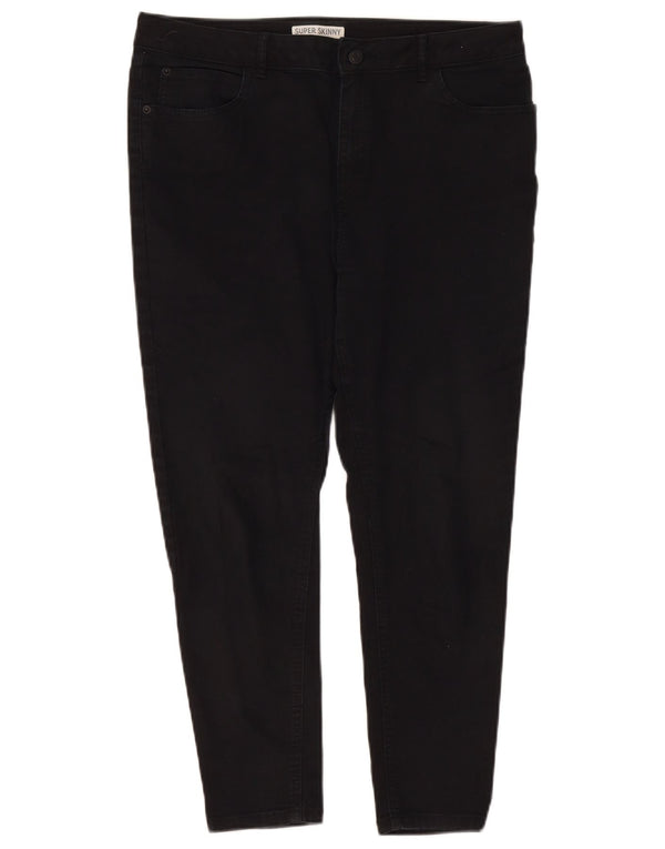 Marks & Spencer Damen Super Skinny Jeans UK 14 Large 34 L26 Schwarze Baumwolle