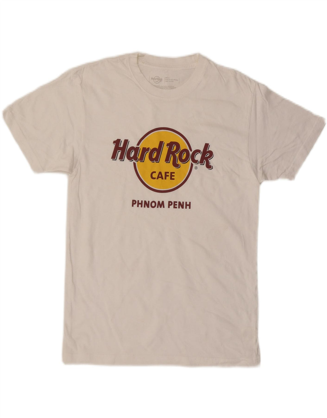 HARD ROCK CAFE Herren Phnom Penh Grafik T-Shirt Top Small Weiße Baumwolle