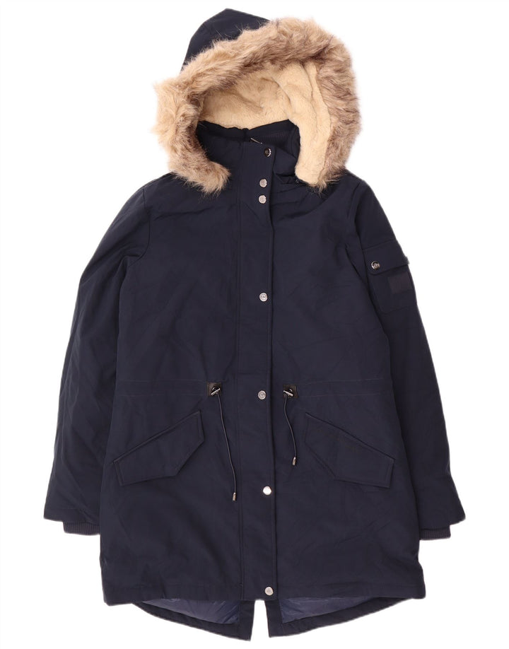 Ralph Lauren Damen-Parka mit Kapuze, UK 10, Größe S, Marineblau, Polyester