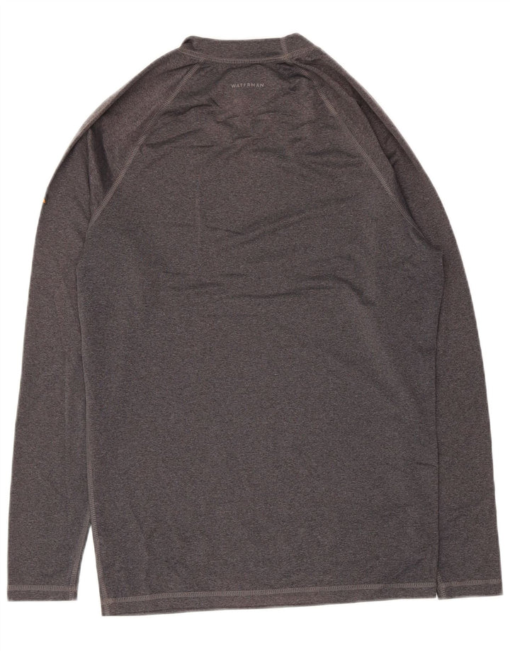 Quiksilver Herren-Grafikoberteil, langärmlig, groß, grau, Polyester