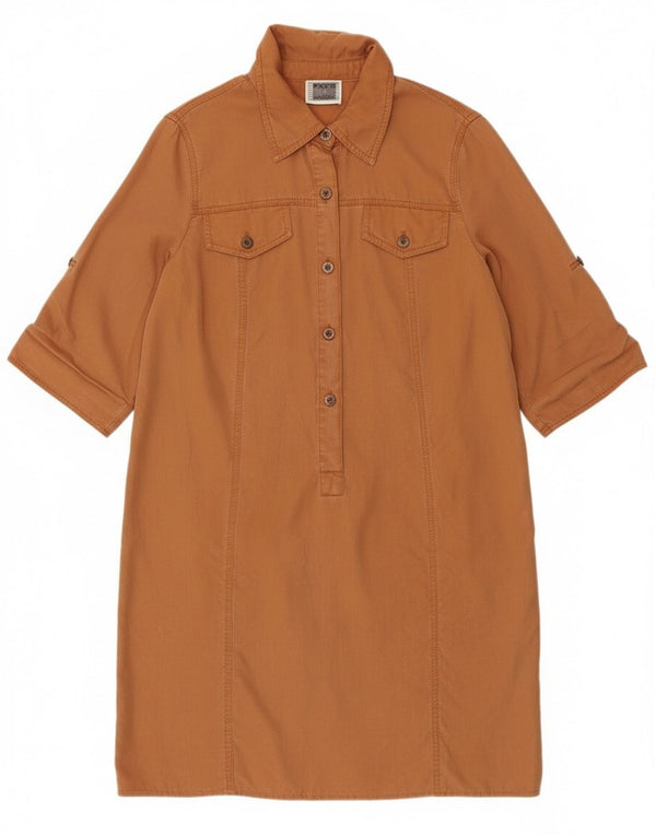 Perte by Krizia Damen Pullover-Hemdkleid mit 3/4-Ärmeln, UK 12, Mittelbraun