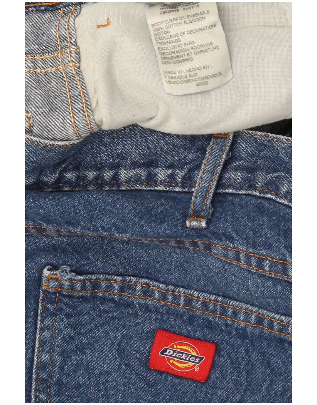 Dickies Herren Straight Jeans W40 L32 Blaue Baumwolle