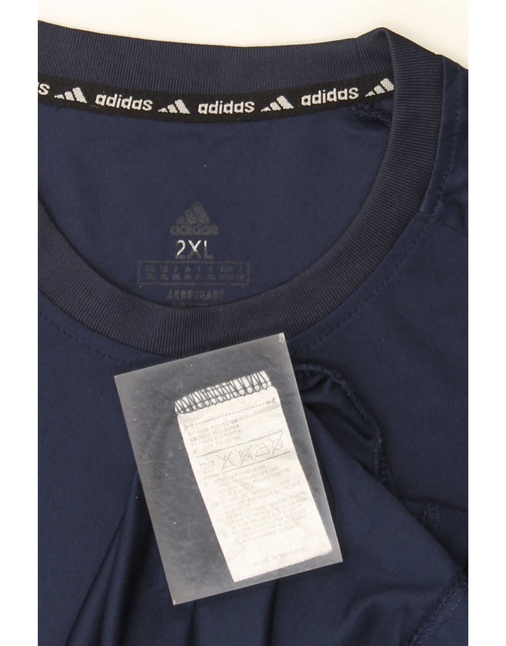 Adidas Herren Aeroready T-Shirt Top 2XL Navy Blau Polyester
