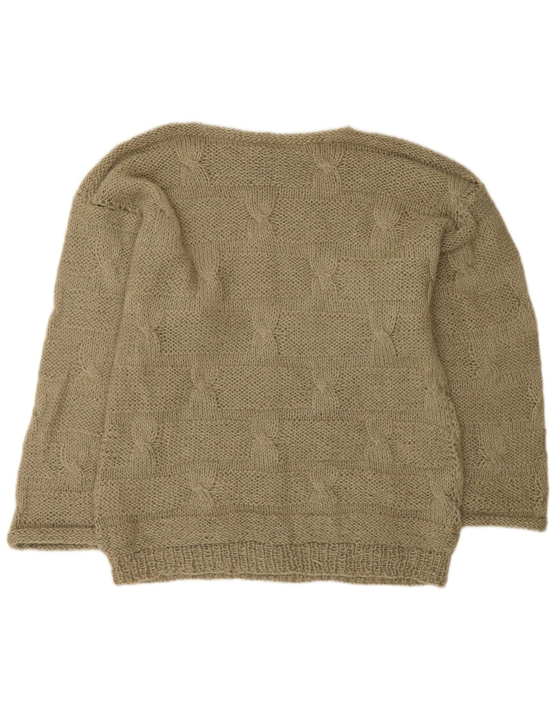 Vintage Herren-Pullover mit U-Boot-Ausschnitt, Medium Khaki