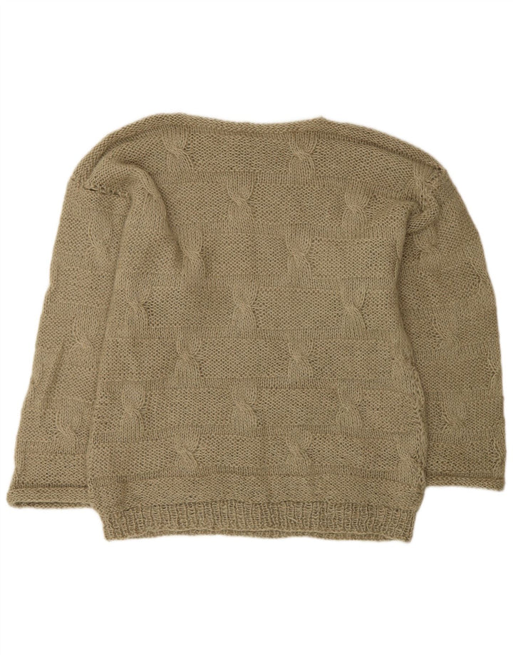 Vintage Herren-Pullover mit U-Boot-Ausschnitt, Medium Khaki