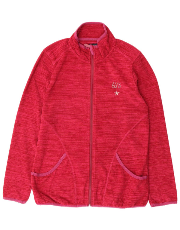 AVIREX Damen Fleecejacke UK 14 Mittelrosa Nadelstreifen Polyester