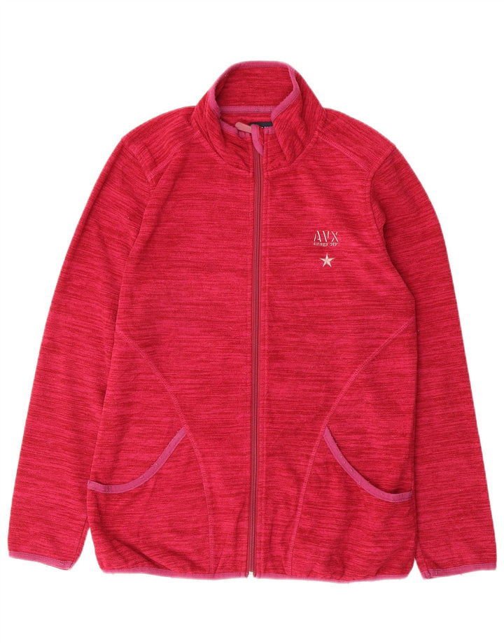 AVIREX Damen Fleecejacke UK 14 Mittelrosa Nadelstreifen Polyester