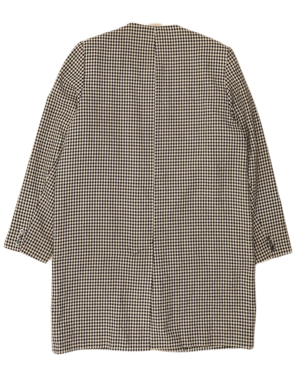 ALEXON Womens Loose Fit Overcoat UK 12 Mittelschwarzes Hahnentritt-Polyester
