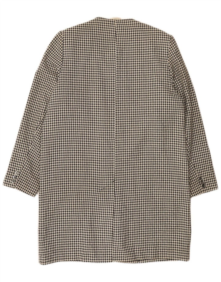 ALEXON Womens Loose Fit Overcoat UK 12 Mittelschwarzes Hahnentritt-Polyester