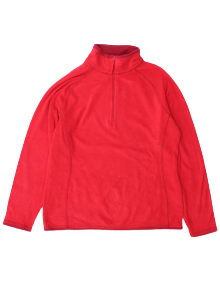 Mountain Warehouse Damen-Fleecepullover mit Reißverschluss am Kragen, UK 14, Größe L, Rot, Polyester