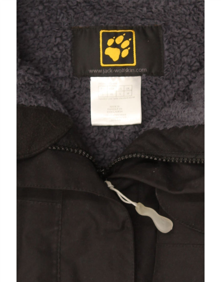 Jack Wolfskin Damen Kapuzen-Windbreaker-Mantel UK 16 Large Schwarz Polyester
