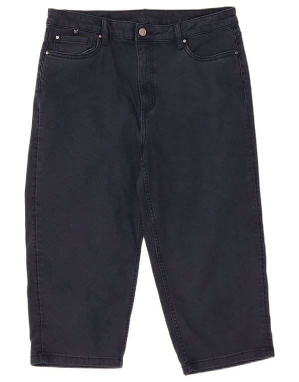 Crew Clothing Damen Capri-Jeans mit hoher Taille, UK 14, Größe L W32 L20, Marineblau