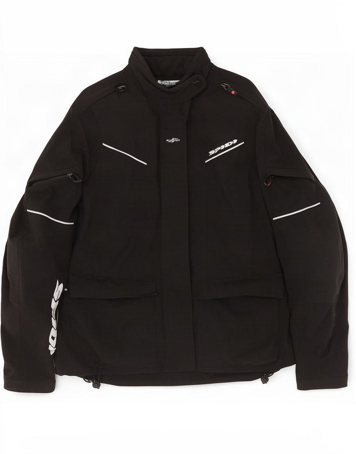 Spidi Damen-Motorrad-Grafik-Racer-Jacke, UK 14, mittelschwarzes Polyamid