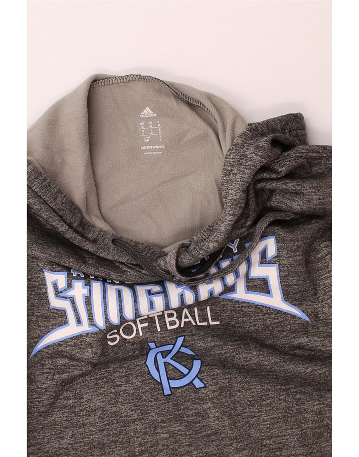 ADIDAS Mens Kansas City Graphic Hoodie Jumper Medium Grey Polyester Vintage Adidas and Second-Hand Adidas from Messina Hembry 