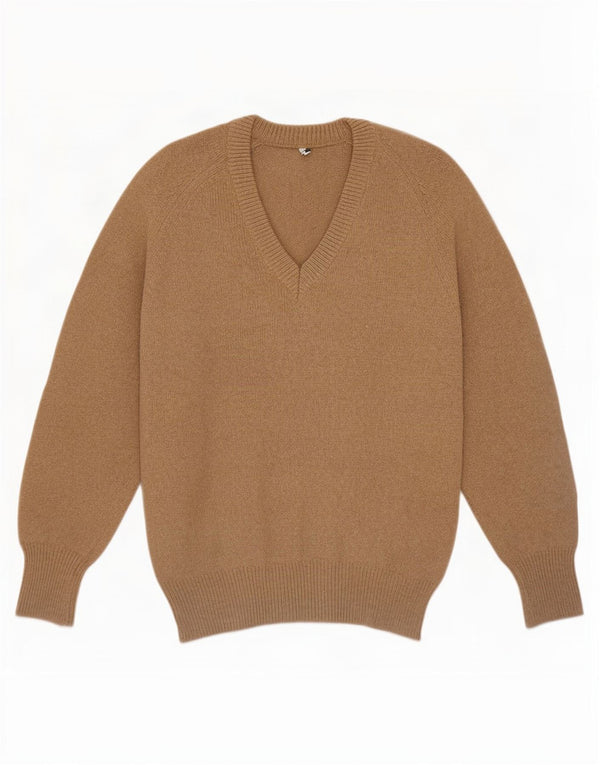 Vintage Herren Pullover mit V-Ausschnitt IT 52 Groß Braun