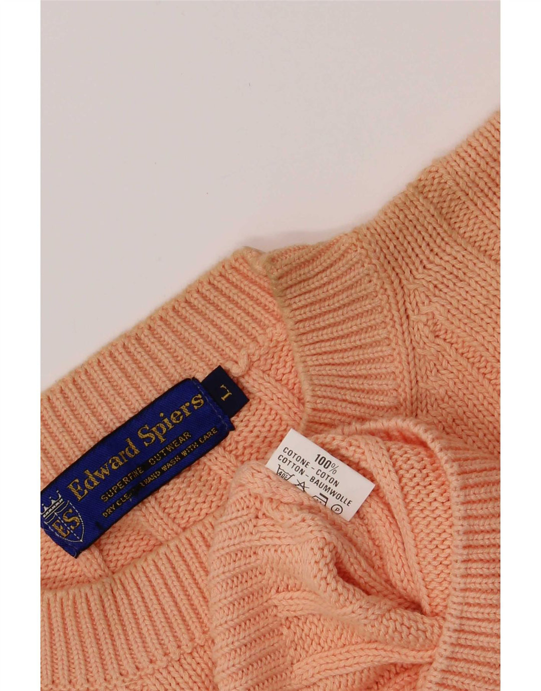 Edward Spiers Herren-Pullover mit Rundhalsausschnitt, Größe L, Orange, Baumwolle