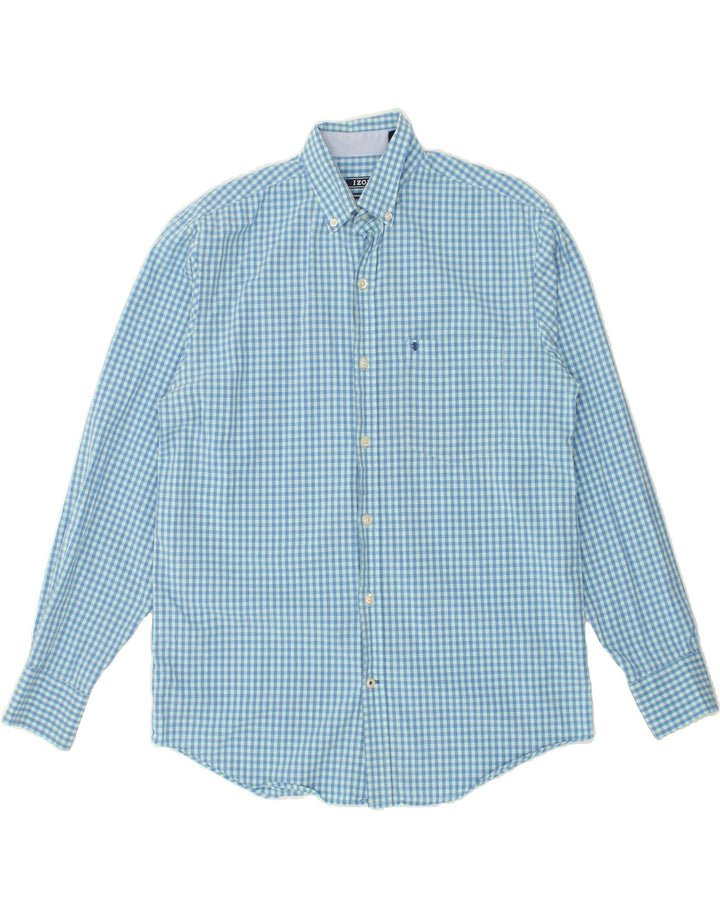 IZOD Mens Shirt Small Blue Gingham Cotton Vintage Izod and Second-Hand Izod from Messina Hembry 
