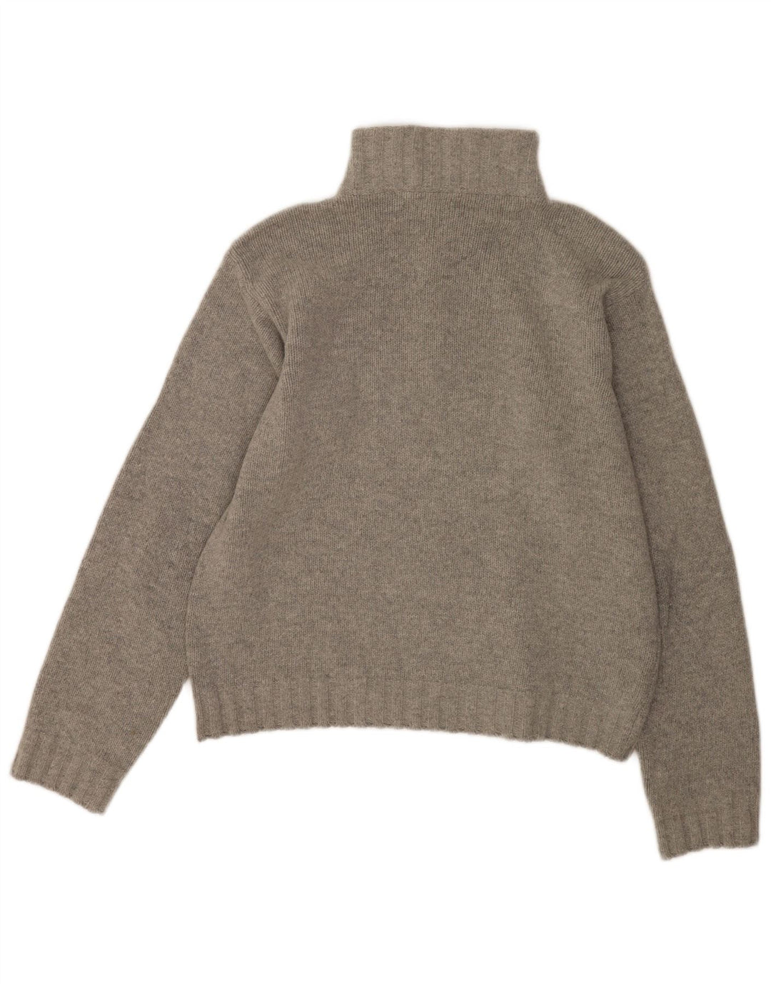 Fred Perry Damen-Pullover mit Reißverschluss am Hals, UK 18, XL, graue Lammwolle