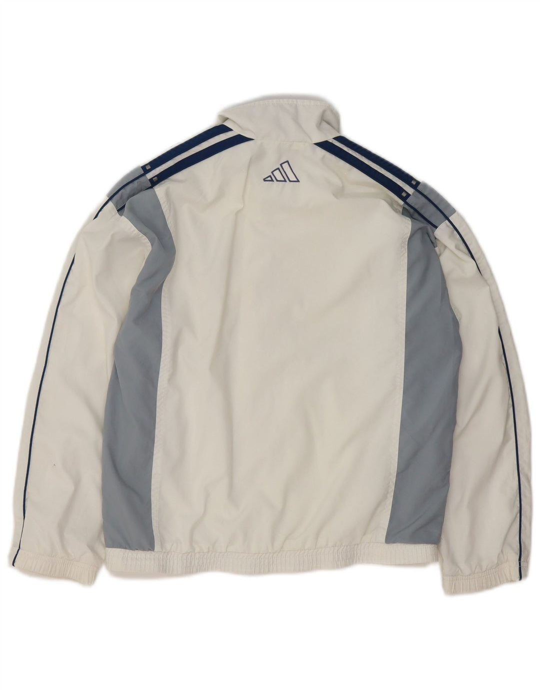 Adidas Jungen-Trainingsanzug-Top-Jacke, 11–12 Jahre, weißes Colourblock-Polyester