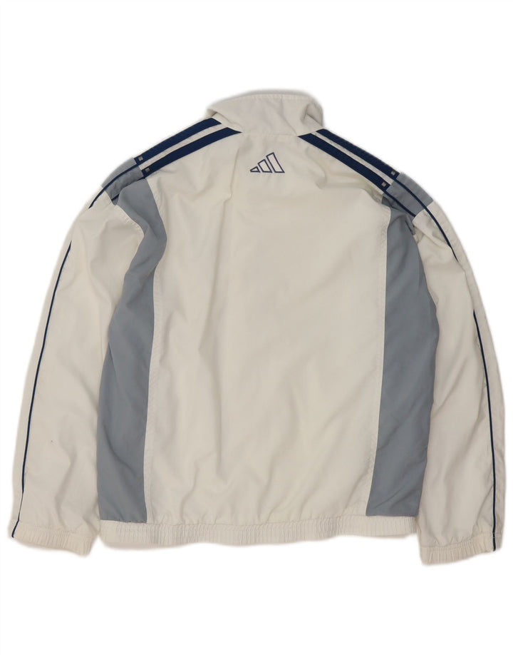 Adidas Jungen-Trainingsanzug-Top-Jacke, 11–12 Jahre, weißes Colourblock-Polyester