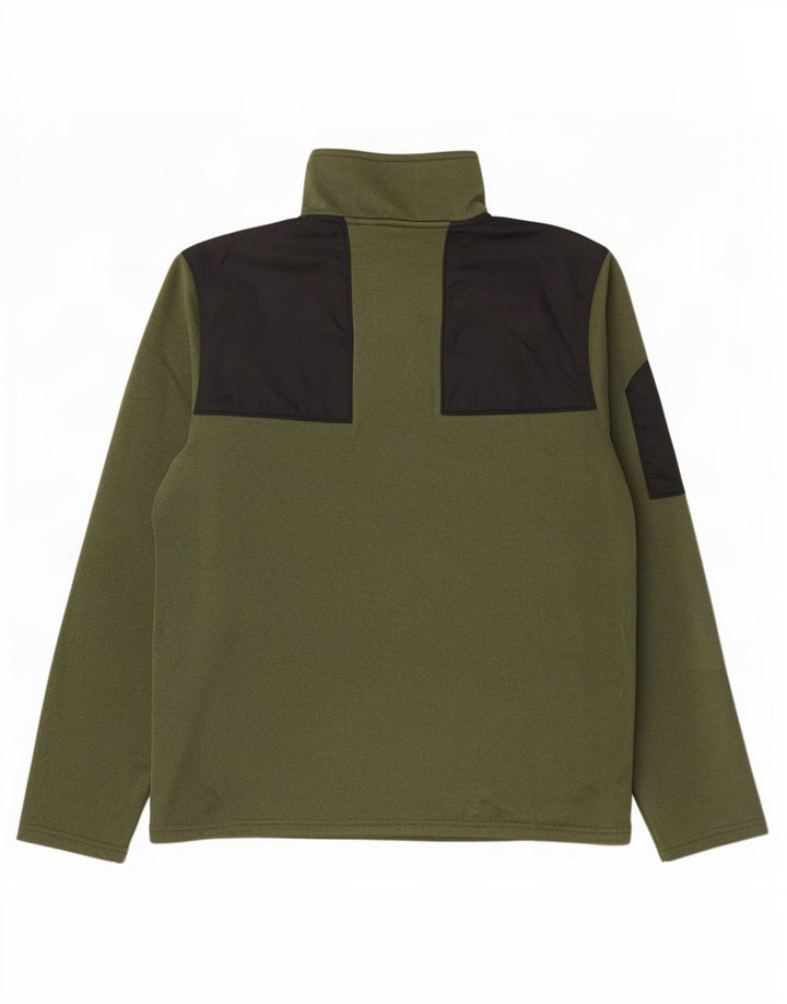 The North Face Herren-Sweatshirt mit Reißverschluss am Hals, klein, Khaki, Farbblock