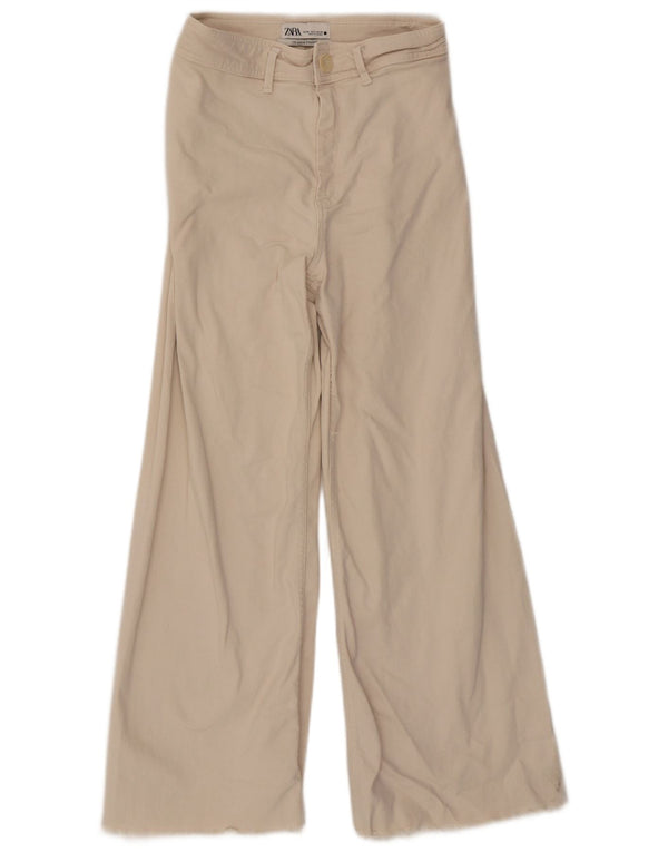Zara Damen The Marine Straight Jeans EU 38 NKlein W28 L28 Beige Baumwolle