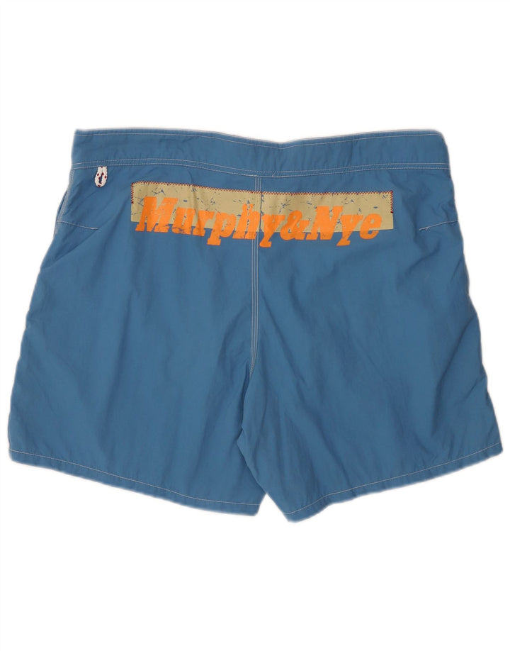 Murphy & Nye Herren-Badeshorts mit Grafik, XL, Blau, Colourblock-Polyamid