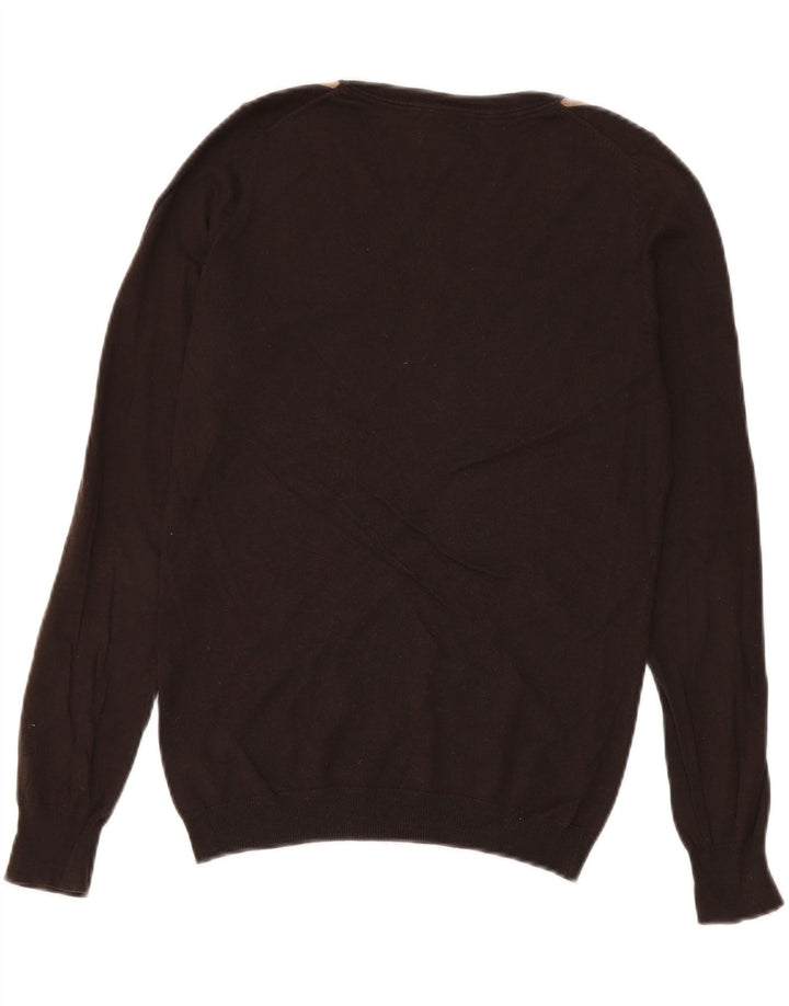 Massimo Dutti Damen Pullover mit V-Ausschnitt, UK 14, Mittelbraun