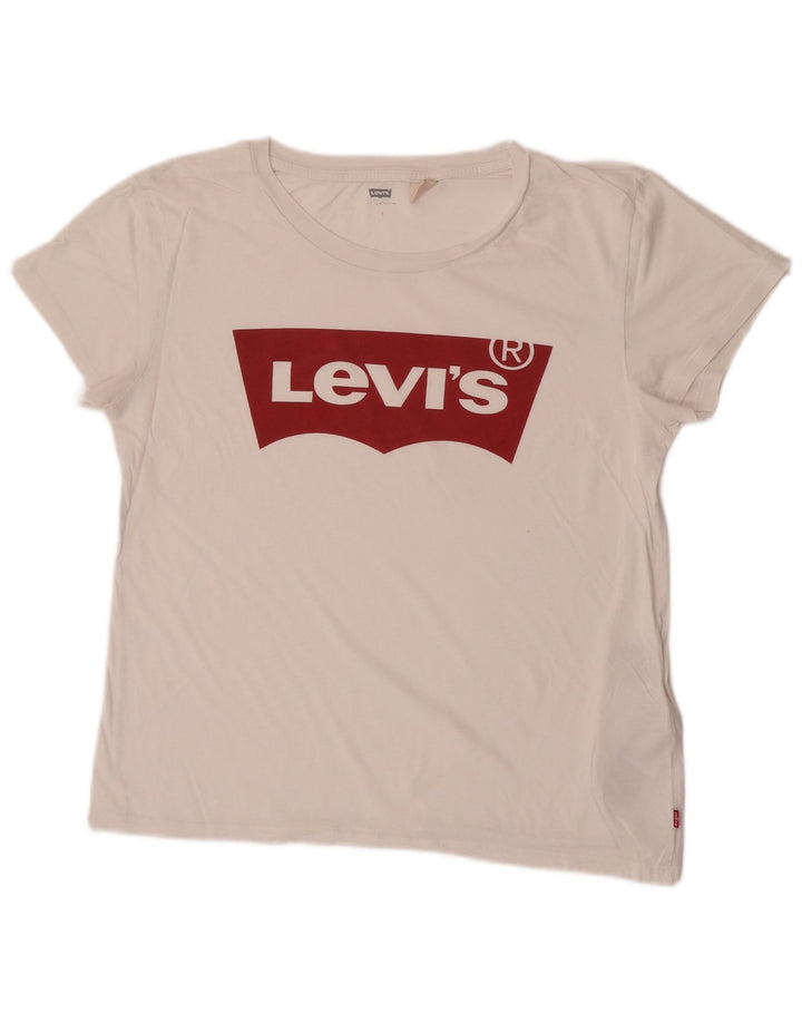 Levi's Herren-T-Shirt mit Grafik, Größe L, aus weißer Baumwolle