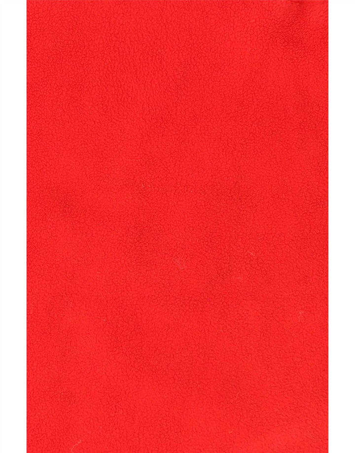 Brugi Herren-Fleecepullover mit Reißverschluss am Hals, großes rotes Polyester