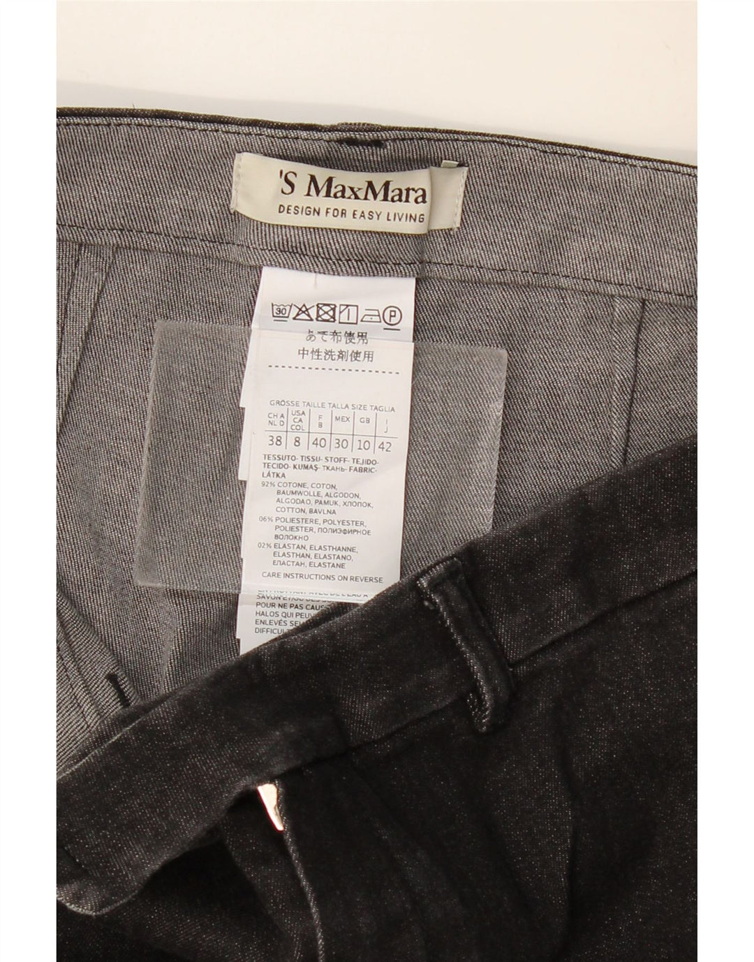 MAX MARA Damen Bootcut-Jeans UK 10 Small W28 L28 Graue Baumwolle