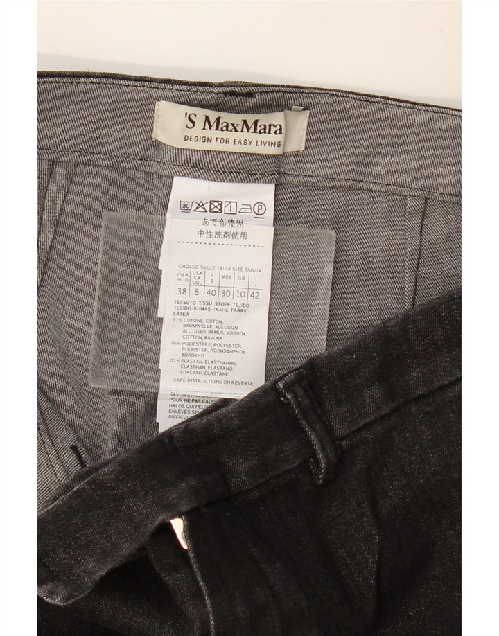 MAX MARA Damen Bootcut-Jeans UK 10 Small W28 L28 Graue Baumwolle