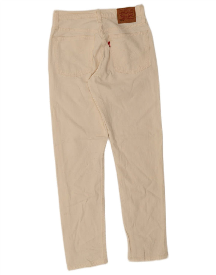 Levi's Damen 501 Straight Jeans W25 L28 Off White Cotton