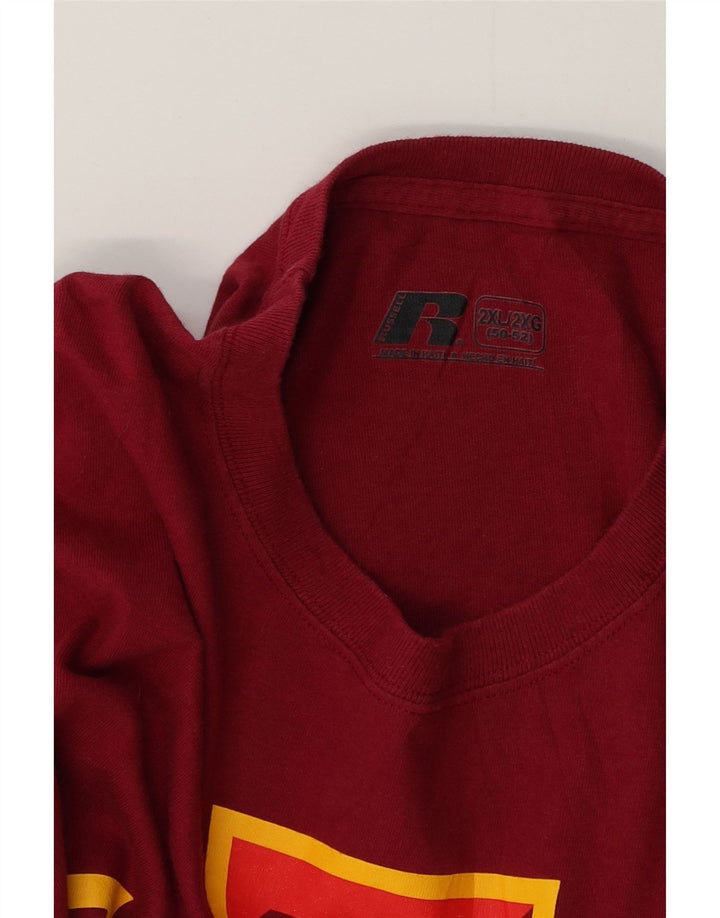 Russell Athletic Herren-T-Shirt mit Grafik, 2XL, rote Baumwolle