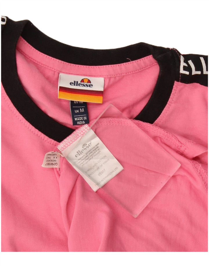 Ellesse Herren Grafik-T-Shirt-Oberteil Mittelrosa Farbblock