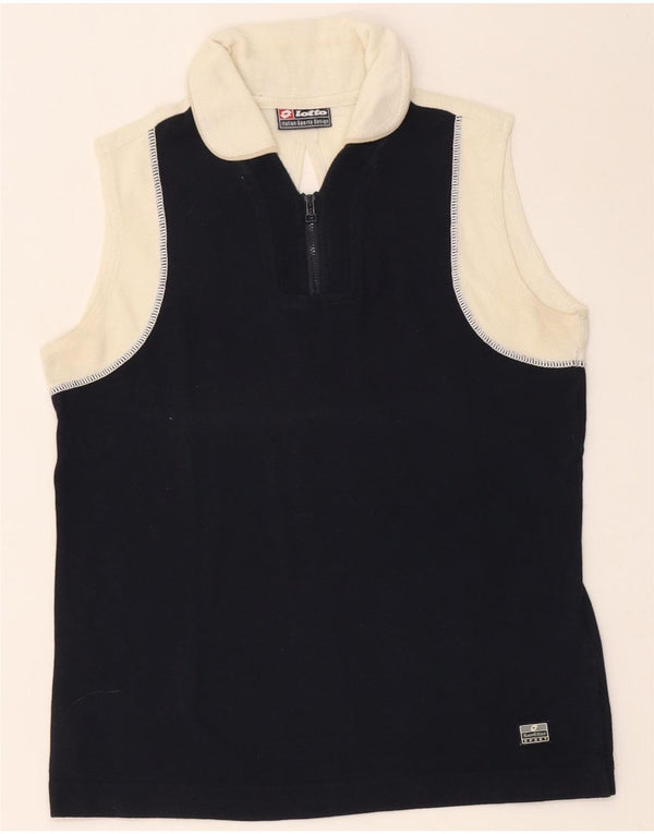 Lotto Damen-Poloshirt, ärmellos, UK 10, Größe S, marineblau, Colourblock-Baumwolle