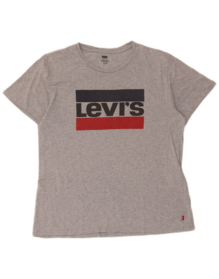 Levi's Herren-T-Shirt mit Grafik, XL, grau meliert, Baumwolle