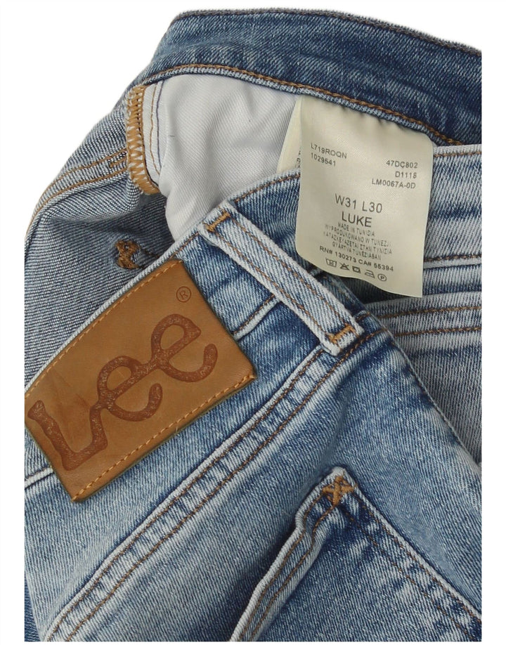 Lee Herren Luke Slim Jeans W31 L30 Blaue Baumwolle