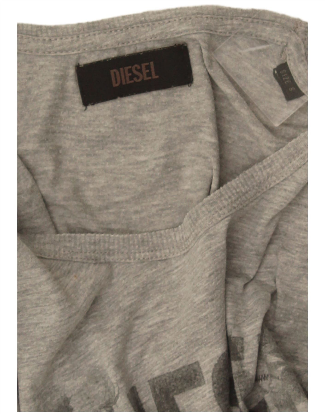 Diesel Damen Graphic T-Shirt Top UK 8 Small Grau