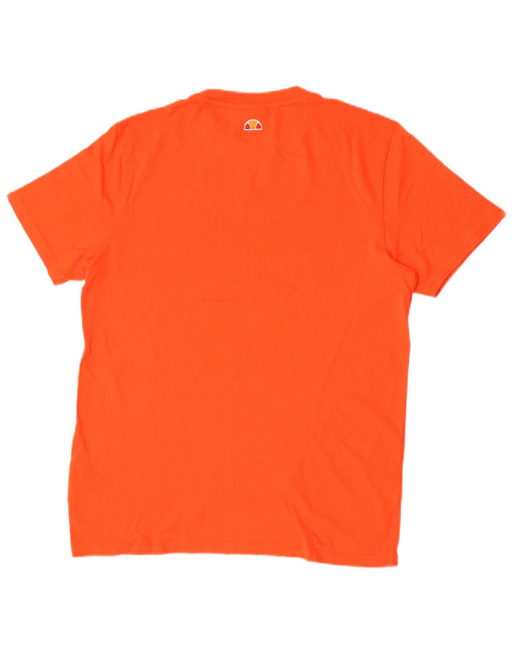 Ellesse Herren-T-Shirt mit Grafik, groß, orange, Baumwolle